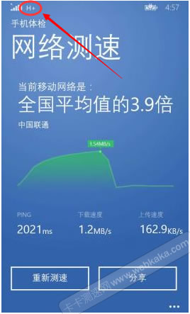 3G網(wǎng)絡(luò)符號(hào)：H