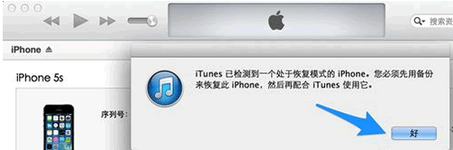 檢測到恢復(fù)模式的 iPhone