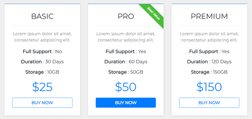 CSS 定價表（Pricing Table）-2